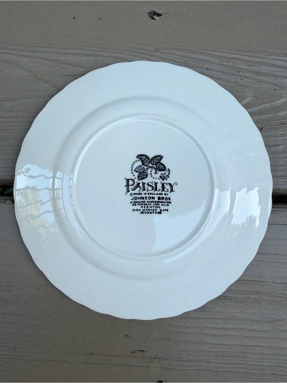 2 X Johnson Brothers Paisley Black and White Bread and Butter Plates